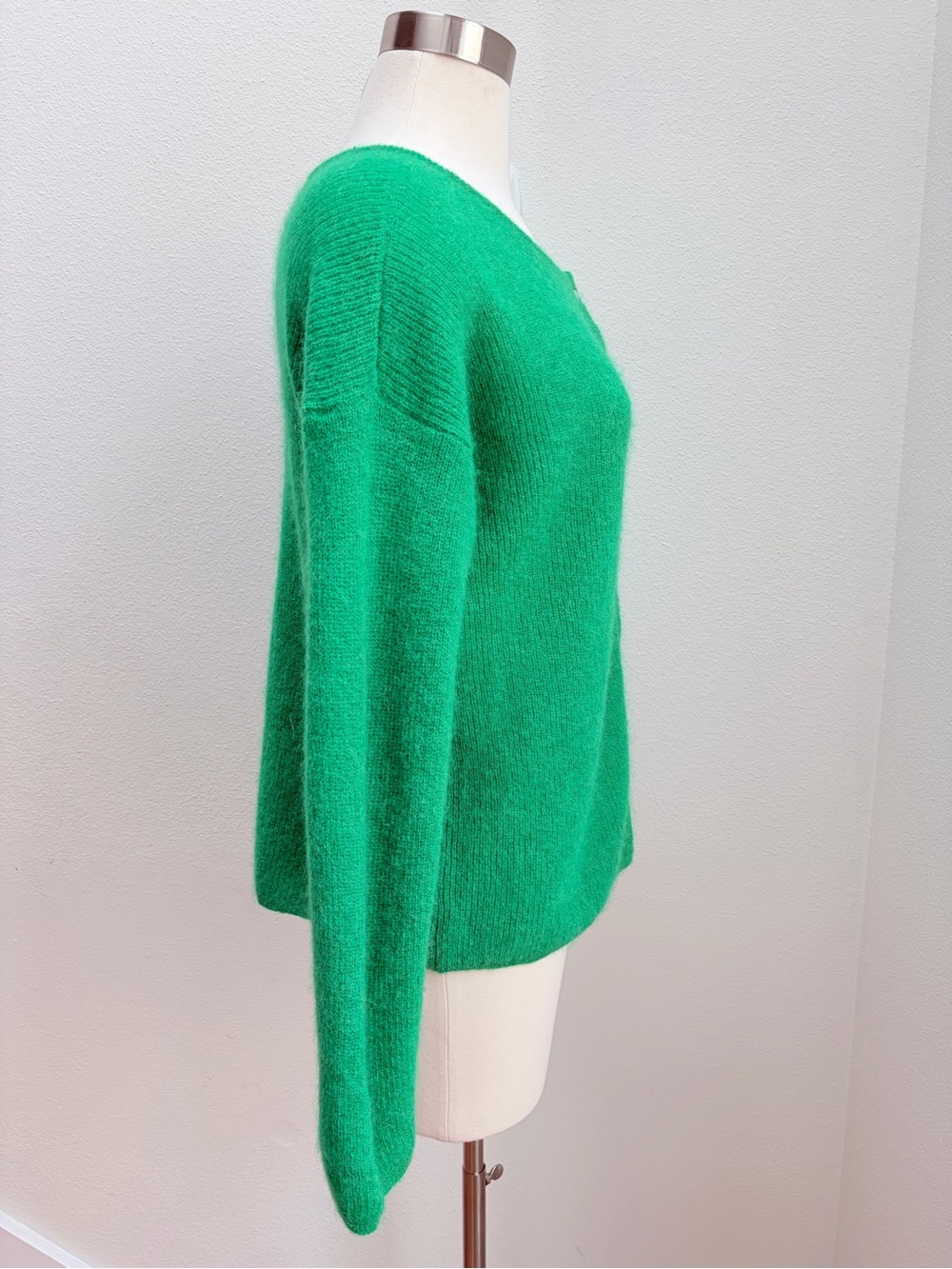 Sezane Gaspard Knit Cardigan Sweater Mohair Alpaca Sea Bright Green Size Small - Picture 8 of 11